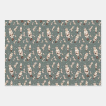 Kerst notenkraker goud inpakpapier