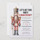 Kerst Notenkraker Laten we dit feestje kraken Feestdagenkaart (Voorkant)