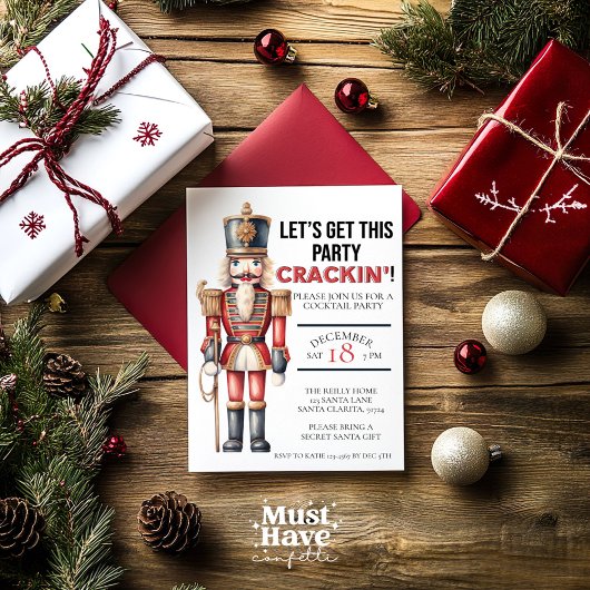 Kerst Notenkraker Laten we dit feestje kraken Feestdagenkaart