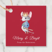 Kerst Notenkraker Muis Merry & Bright Bedankjes Labels (Voorkant)