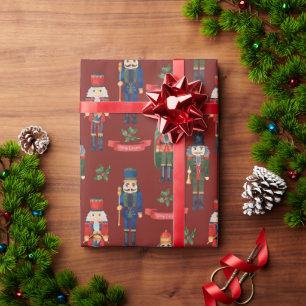 Kerst notenkraker patroon cadeaupapier