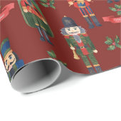 Kerst notenkraker patroon cadeaupapier (Rol Hoek)