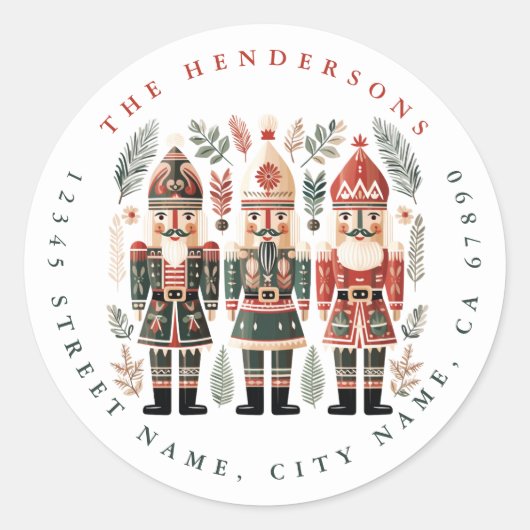 Kerst Notenkraker Ronde Stickers (Voorkant)