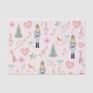 Kerst Notenkraker Roze Pastel Waterverf Tissuepapier