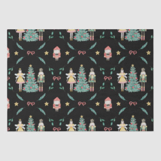 Kerst Notenkraker Soldaten & Feeën op Zwart Tissuepapier