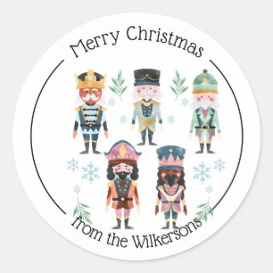 Kerst Notenkraker Speelgoed Soldaten Ronde Sticker