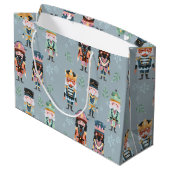 Kerst Notenkraker Speelgoed Soldiers Soft Blue Groot Cadeauzakje (Achterkant Gekanteld)