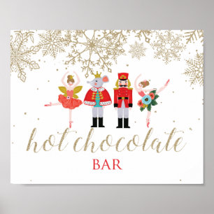 Kerst Notenkraker Warme Chocolade Bar Gouden Poste Poster