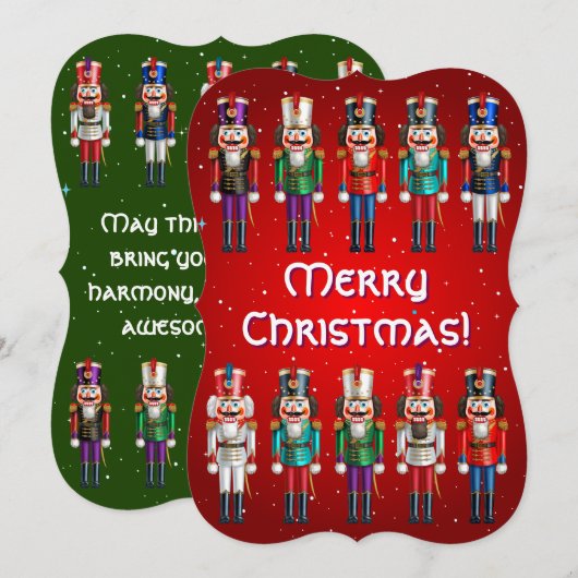 kerst-notenkrakersplatoon feestdagenkaart (Voorkant / Achterkant)