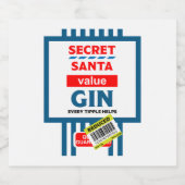 Kerst Novelty Gin Label Likeurfles Etiket (Enkel label)