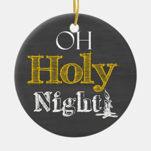Kerst O Holy Night Chalkboard Ornament (Voorkant)