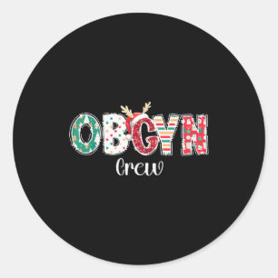 Kerst Obgyn Team Verloskunde Ob Gyn Groep Team Ronde Sticker