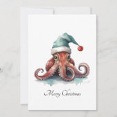 Kerst Octopus, aanpasbaar Kaart (Voorkant)