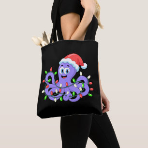 Kerst Octopus Sinterklaas Hoed Lichten Tentakels X Draagtas