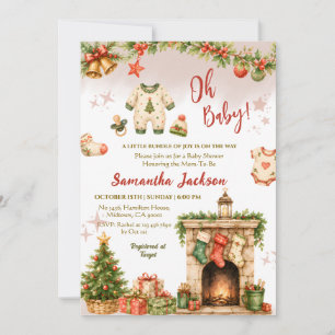 Kerst Oh Baby Kerstmis winter vakantie Baby Shower Kaart
