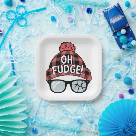 Kerst Oh Fudge Kerstvakantie Grappige Vakantie Papieren Bordje (Feest)