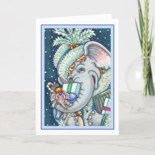 KERST OLIFANT, KRONKELIG VAN GESCHENKEN & GOEDE JU FEESTDAGEN KAART