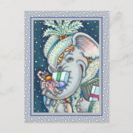 KERST OLIFANT, KRONKELIG VAN GESCHENKEN & GOEDE JU FEESTDAGENKAART