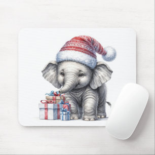 Kerst olifant met geschenken muismat
