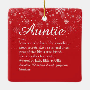 Kerst Oma, tante definitie Script Vakantie Keramisch Ornament