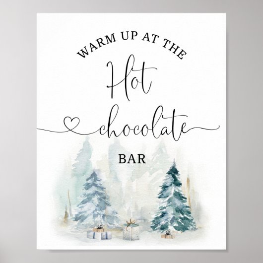 Kerst omhoog bij de warme chocoladebar poster (Voorkant)