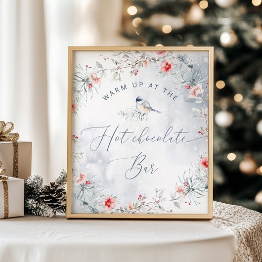 Kerst omhoog bij de warme chocoladebar poster