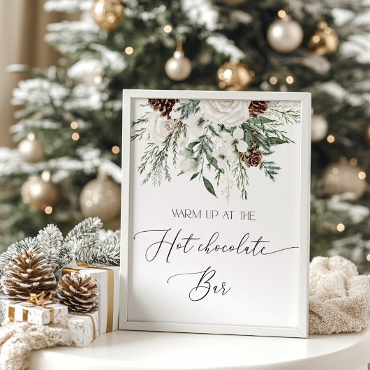 Kerst omhoog bij de warme chocoladebar poster