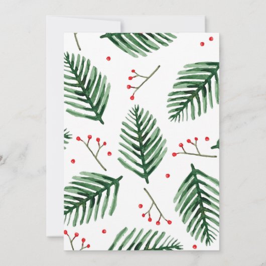 Kerst Ontbijt Uitnodiging Elegant Evergreen (Achterkant)