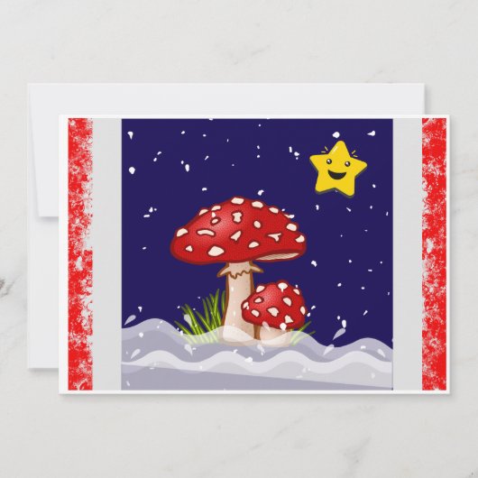 Kerst ontwerp champignons kaart (Voorkant)