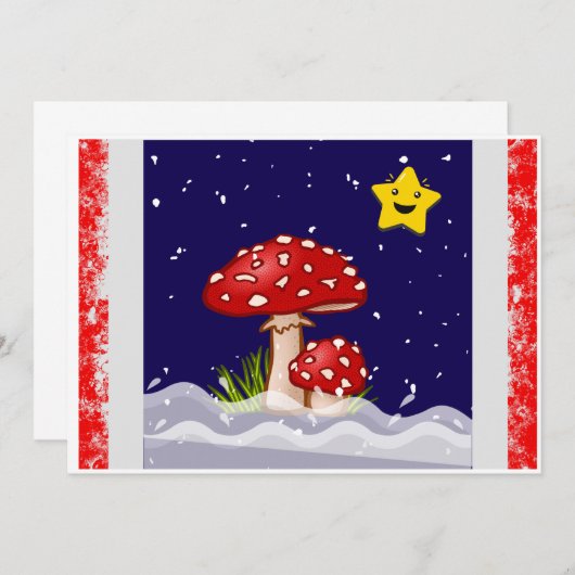 Kerst ontwerp champignons kaart (Voorkant / Achterkant)