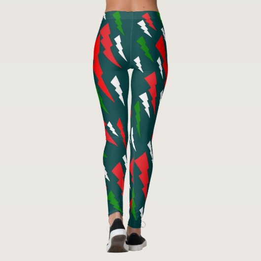 Kerst ontwerp rood wit groen vrolijk plezier leggings (Achterkant)
