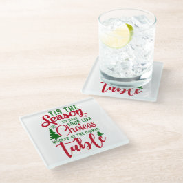 Kerst ontwerp seizoen van keuzes glazen onderzetter