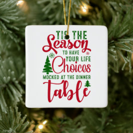 Kerst ontwerp seizoen van keuzes keramisch ornament