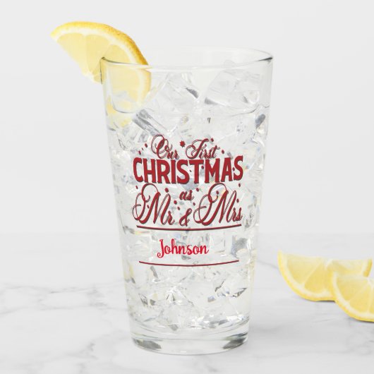 Kerst Onze eerste kerst Mr. & Mrs Mokken Glas (Voorkant ijs)