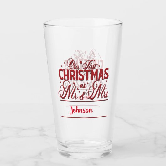 Kerst Onze eerste kerst Mr. & Mrs Mokken Glas (Voorkant)