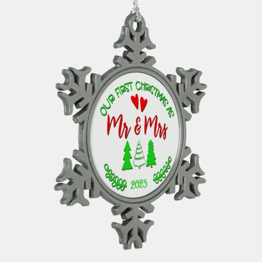 Kerst Onze eerste kerst Mr. & Mrs Ornament (Links)