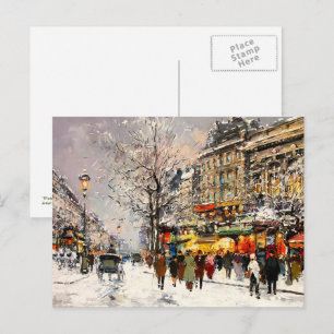 kerst op de Parisiaanse scène Feestdagenkaart