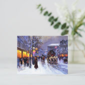 kerst op de Parisiaanse scène Feestdagenkaart (Staand voorkant)