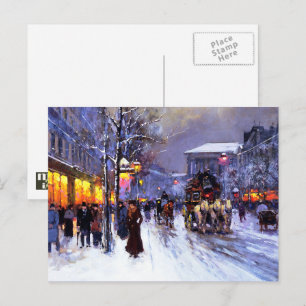 kerst op de Parisiaanse scène Feestdagenkaart