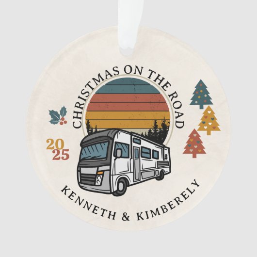 Kerst op de weg RV Ornament (voorkant)
