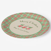 Kerst op groen gebaseerd Plaid Paper Bord (Gekanteld)