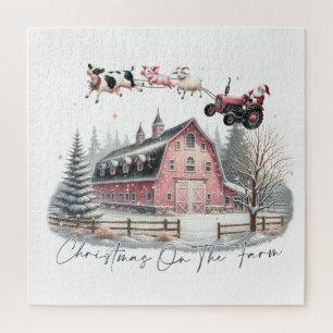 Kerst op het Boerderij, vrolijk kerstfeest Legpuzzel