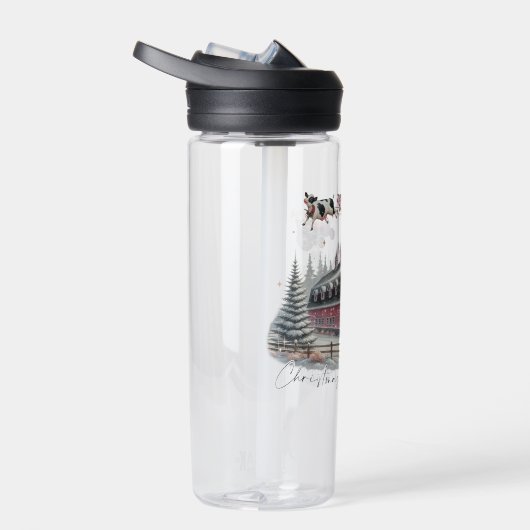 Kerst op het Boerderij, vrolijk kerstfeest Waterfles (Rechts)