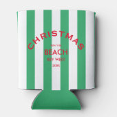 Kerst op het strand aangepaste groene Cabana Strip Blikjeskoeler (Achterkant)