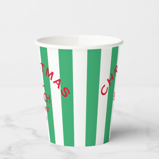 Kerst op het strand aangepaste groene Cabana Strip Papieren Bekers (Links)