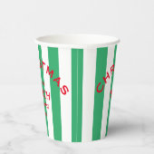 Kerst op het strand aangepaste groene Cabana Strip Papieren Bekers (Rechts)