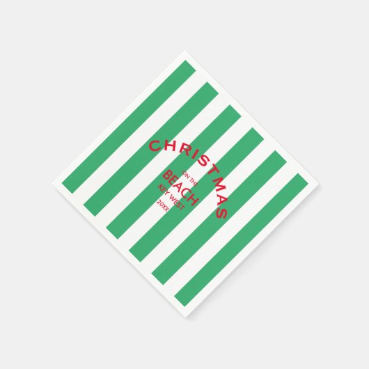 Kerst op het strand aangepaste groene Cabana Strip Servet (Hoek)