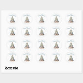 Kerst op het strand ronde sticker (Vel)