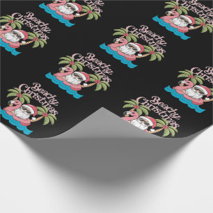 Kerst op het strand Tropische vakantie Kerstman St Cadeaupapier