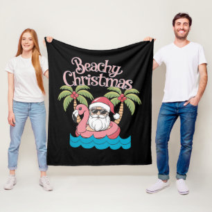 Kerst op het strand Tropische vakantie Kerstman St Fleece Deken
